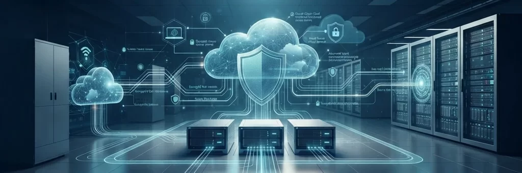 Cybersecurity and cloud infrastructure supporting modern businesses